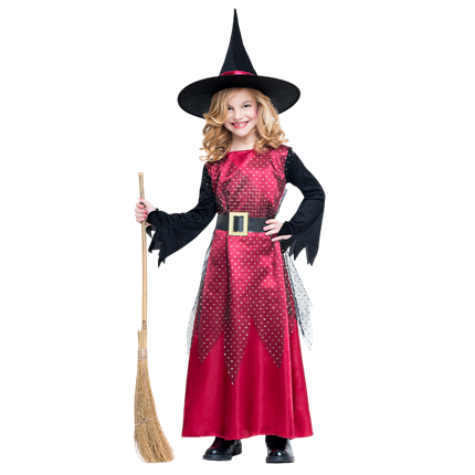 Kostüm „Rote Hexe“ für Mädchen, 5–6 Jahre – Halloween