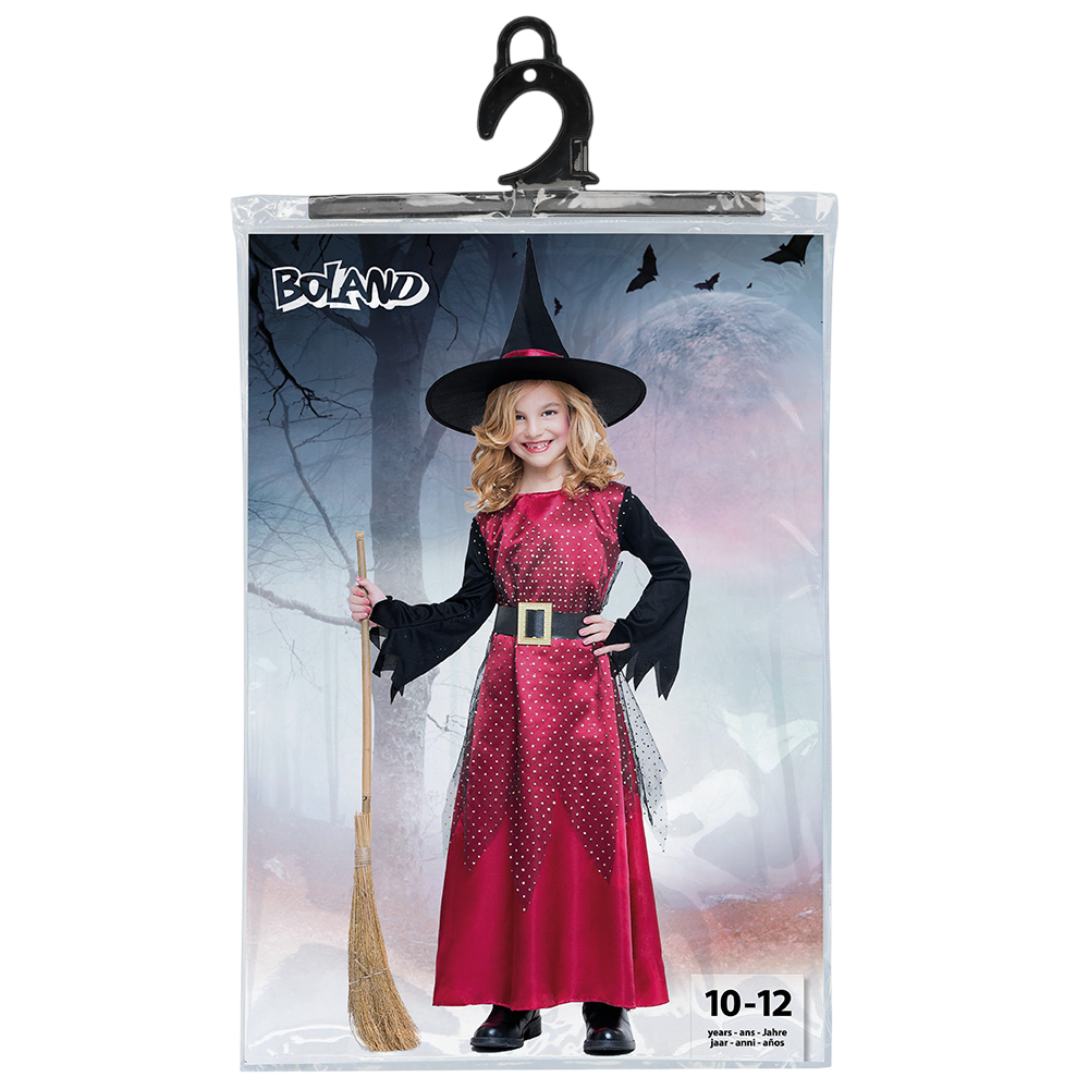 Kostüm „Rote Hexe“ für Mädchen von 10 bis 12 Jahren – Halloween