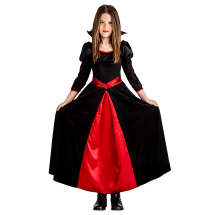 Vampir-Diva-Kostüm für Mädchen von 10 bis 12 Jahren – Halloween