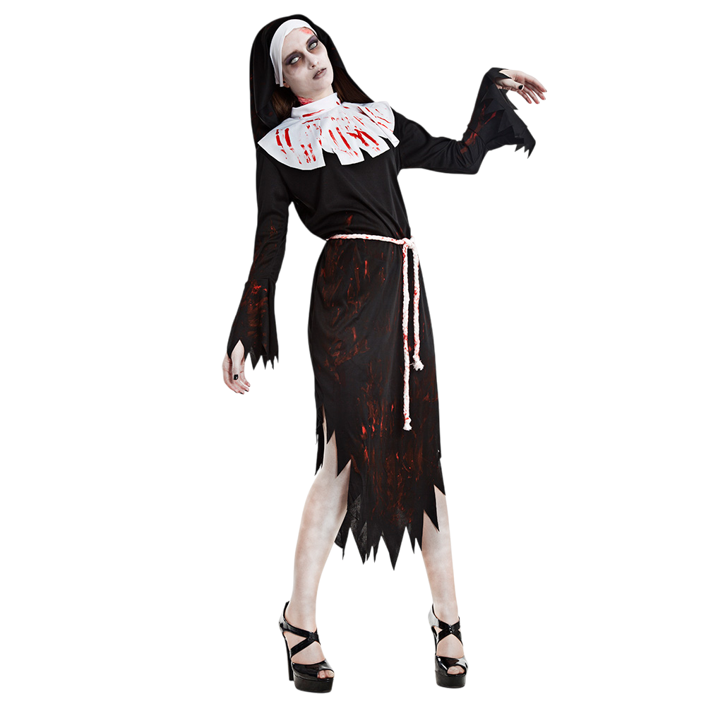 Zombie-Nonnenkostüm für Damen, Größe M/L – Halloween