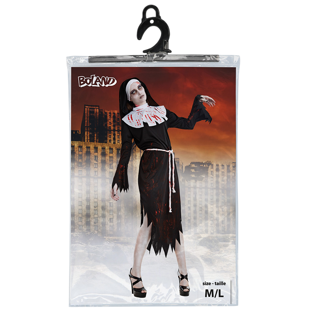 Zombie-Nonnenkostüm für Damen, Größe M/L – Halloween