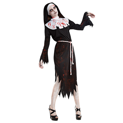 Zombie-Nonnenkostüm für Damen, Größe M/L – Halloween