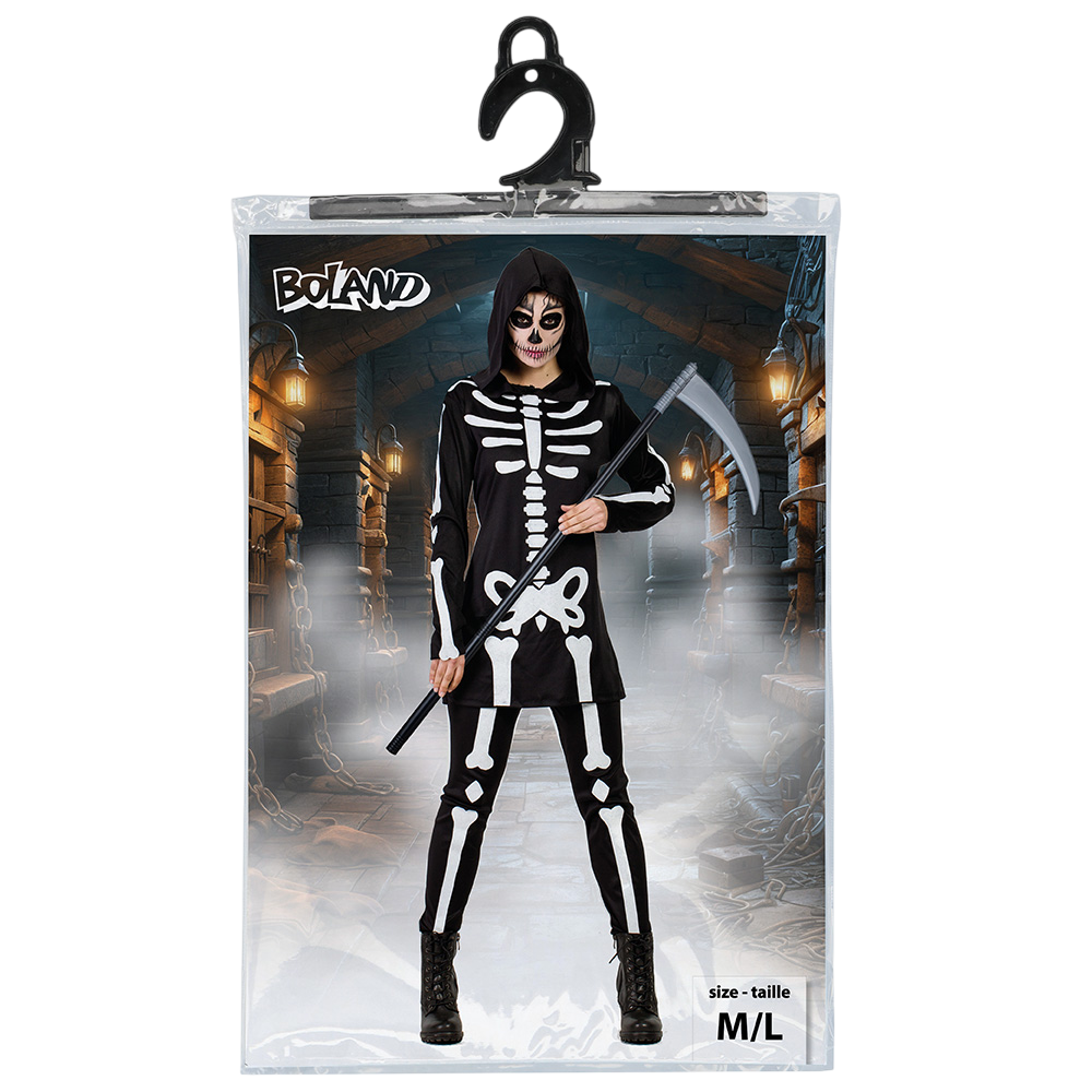 Skelett-Kostüm für Damen, Größe M/L – Halloween