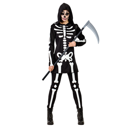 Skelett-Kostüm für Damen, Größe M/L – Halloween