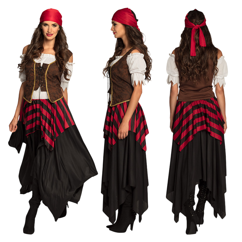 Piratenkostüm für Damen, Größe 36/38 – Halloween