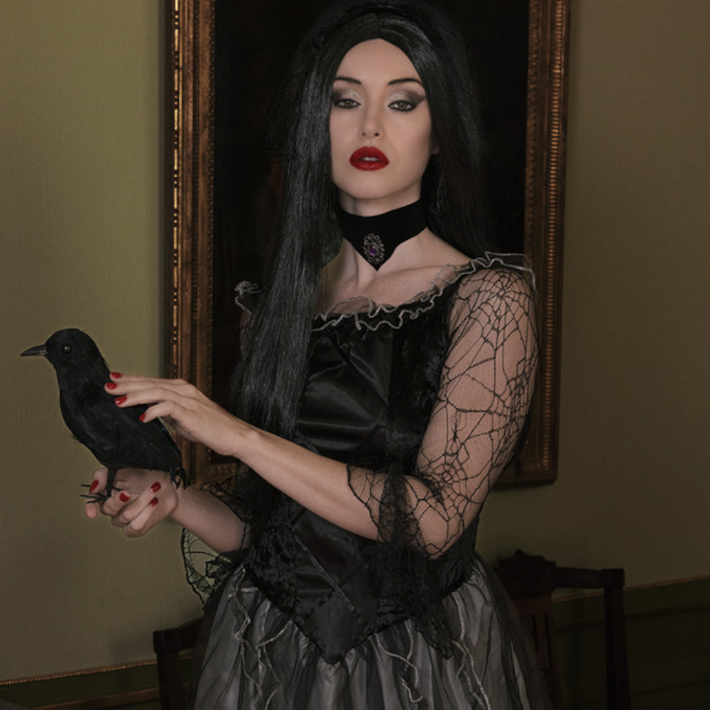 Perücke „Schwarze Hexe“ – Halloween-Kostüm