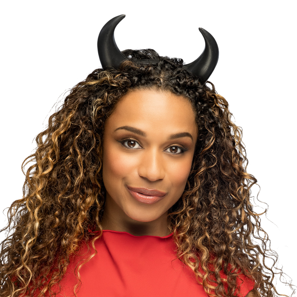 Stirnband mit schwarzen Teufelshörnern – Halloween-Accessoire