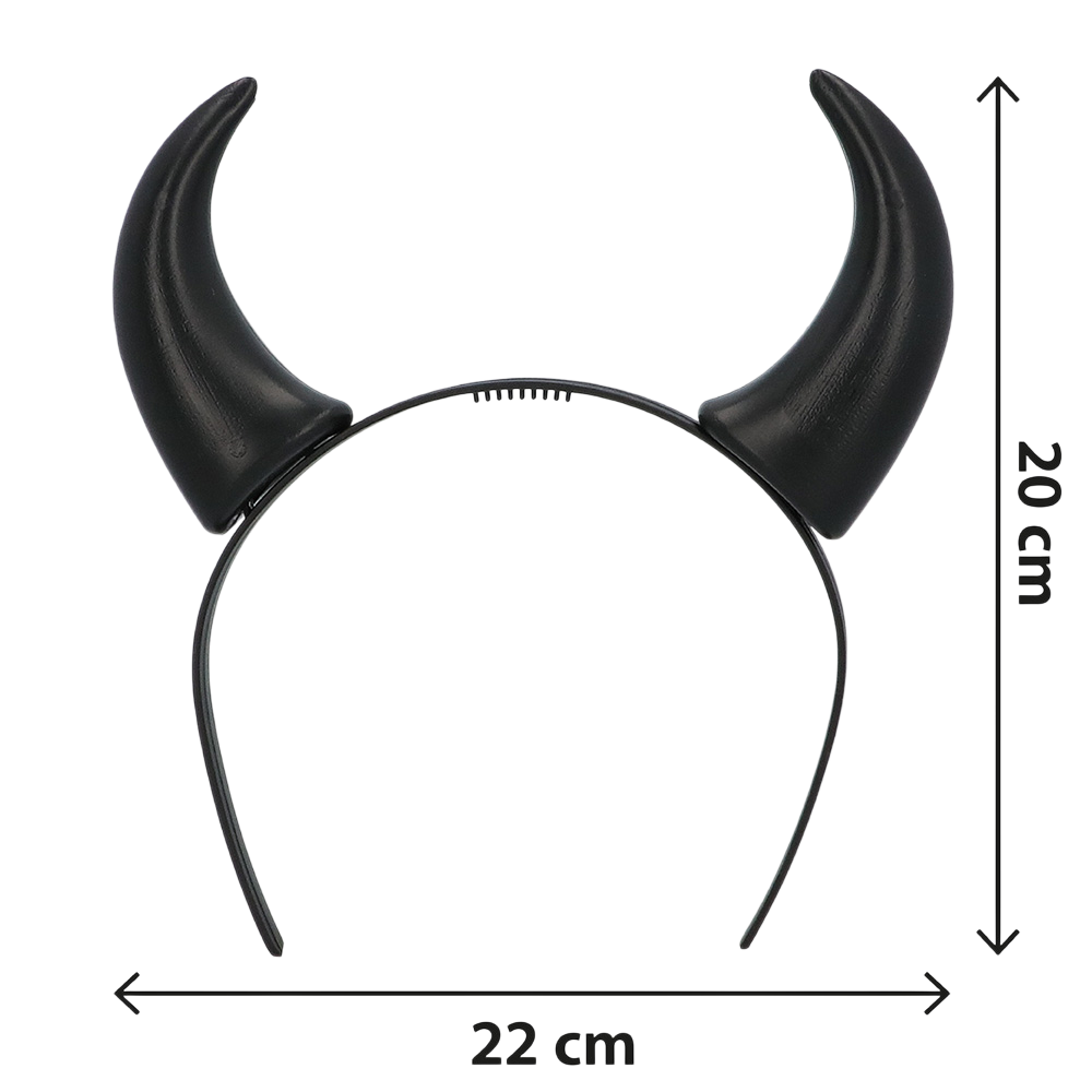 Stirnband mit schwarzen Teufelshörnern – Halloween-Accessoire