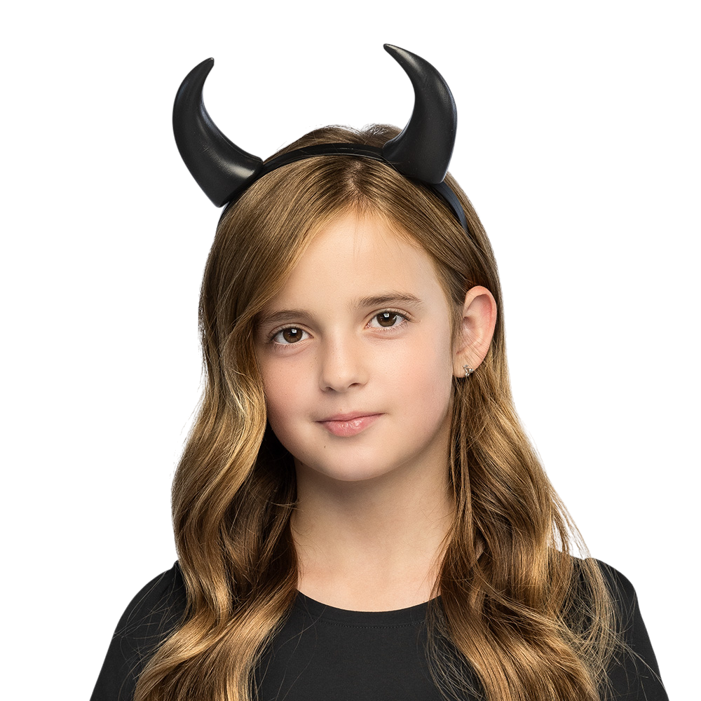 Stirnband mit schwarzen Teufelshörnern – Halloween-Accessoire