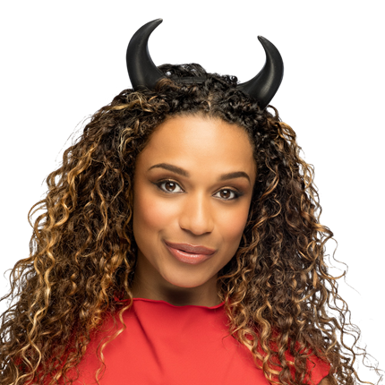 Stirnband mit schwarzen Teufelshörnern – Halloween-Accessoire