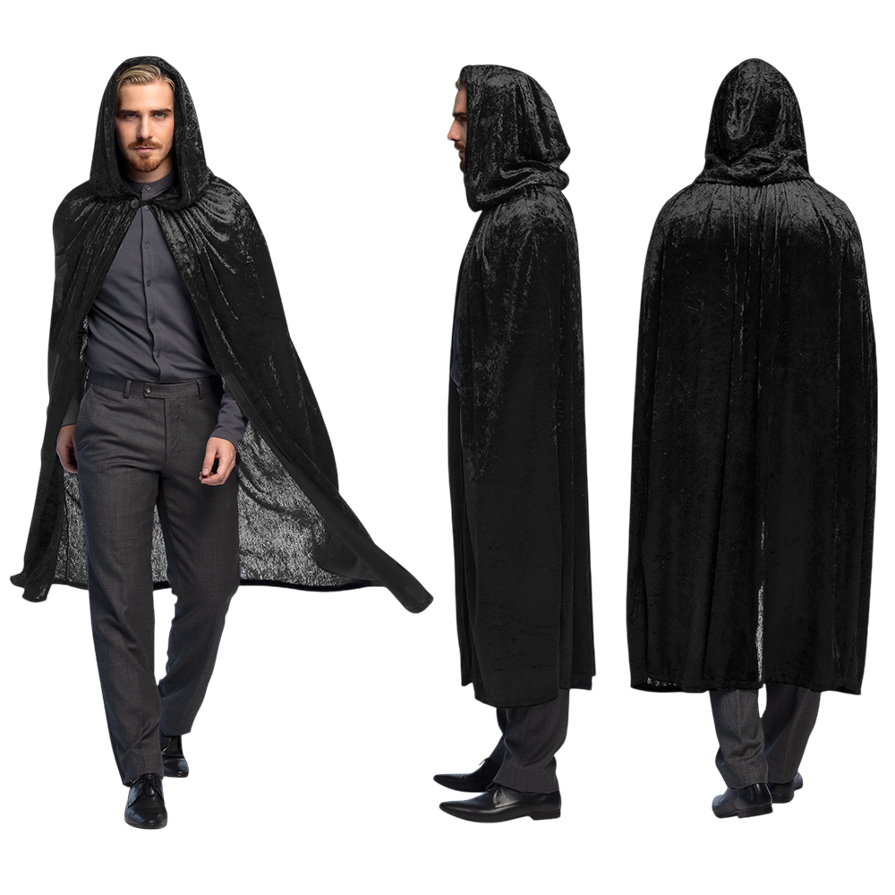 Schwarzer Umhang, 170 cm – Halloween-Kostüm
