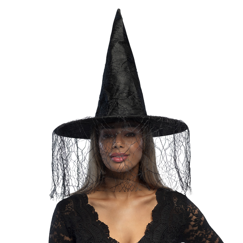 Schwarzer Hexenhut – Halloween-Kostüm