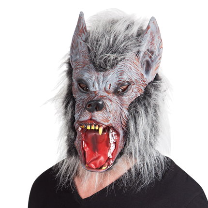 Latex-Maske „Werwolf“ mit Haaren – Halloween