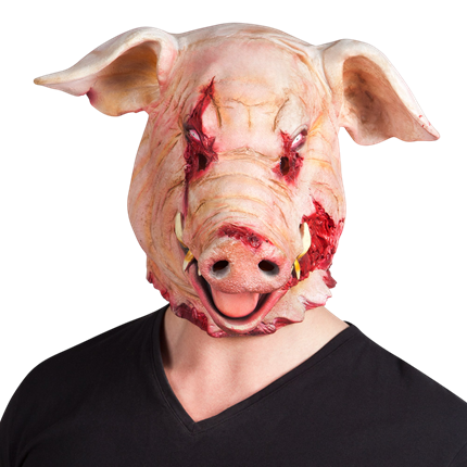 Blutige Latex-Schweine-Maske – Halloween-Horror-Maske