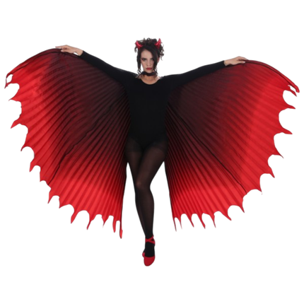 Roter Teufelsflügel-Umhang 130 cm – Spannweite 260 cm