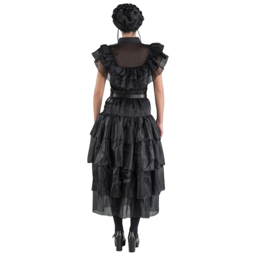 Schwarzes Addams-Mittwoch-Ballkleid, 2-teilig, Größe S – Kostüm für Damen
