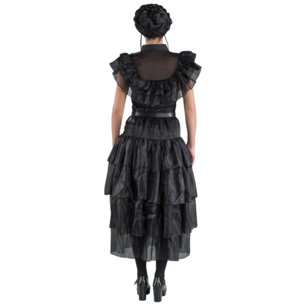 Schwarzes Addams-Mittwoch-Ballkleid, 2-teilig, Größe M – Kostüm für Damen