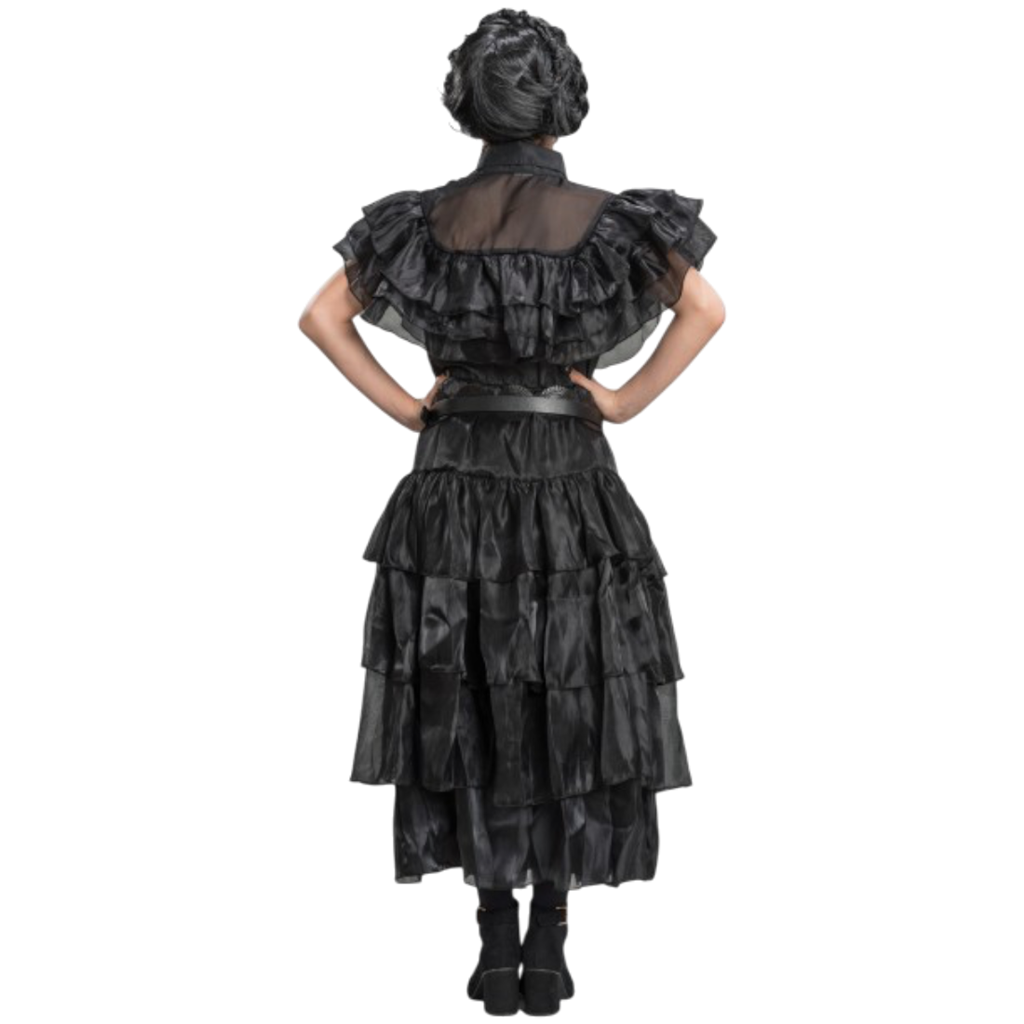 Schwarzes Addams-Mittwoch-Ballkleid, 152 cm – Kinderkostüm
