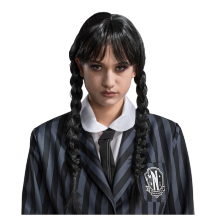 Mercredi Addams-Perücke für Erwachsene – Halloween-Kostüm