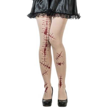 Halloween-Strumpfhose mit blutigen Narben – Einheitsgröße