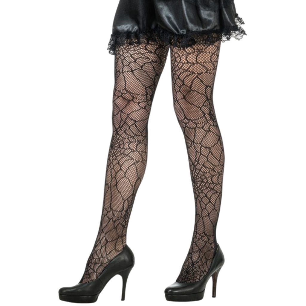 Halloween-Strumpfhose mit Spinnennetzmuster – Einheitsgröße