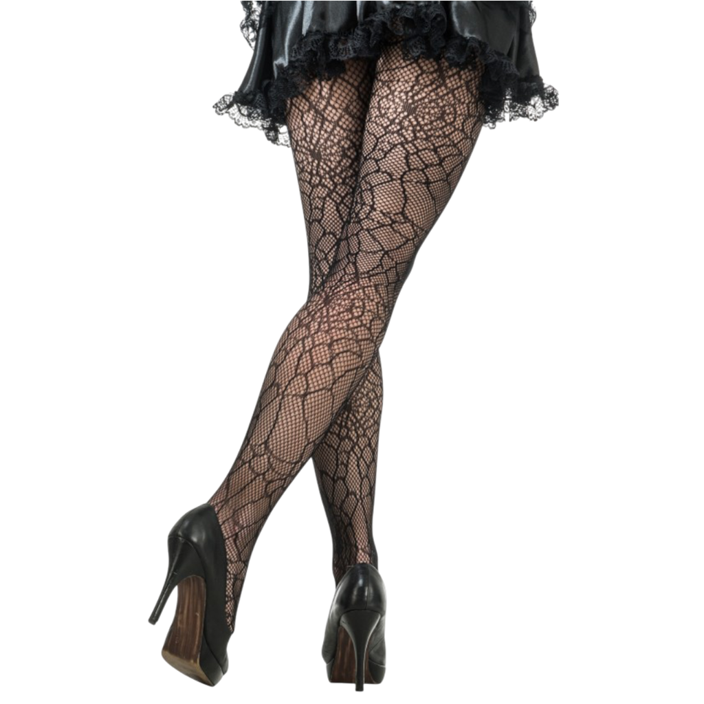 Halloween-Strumpfhose mit Spinnennetzmuster – Einheitsgröße