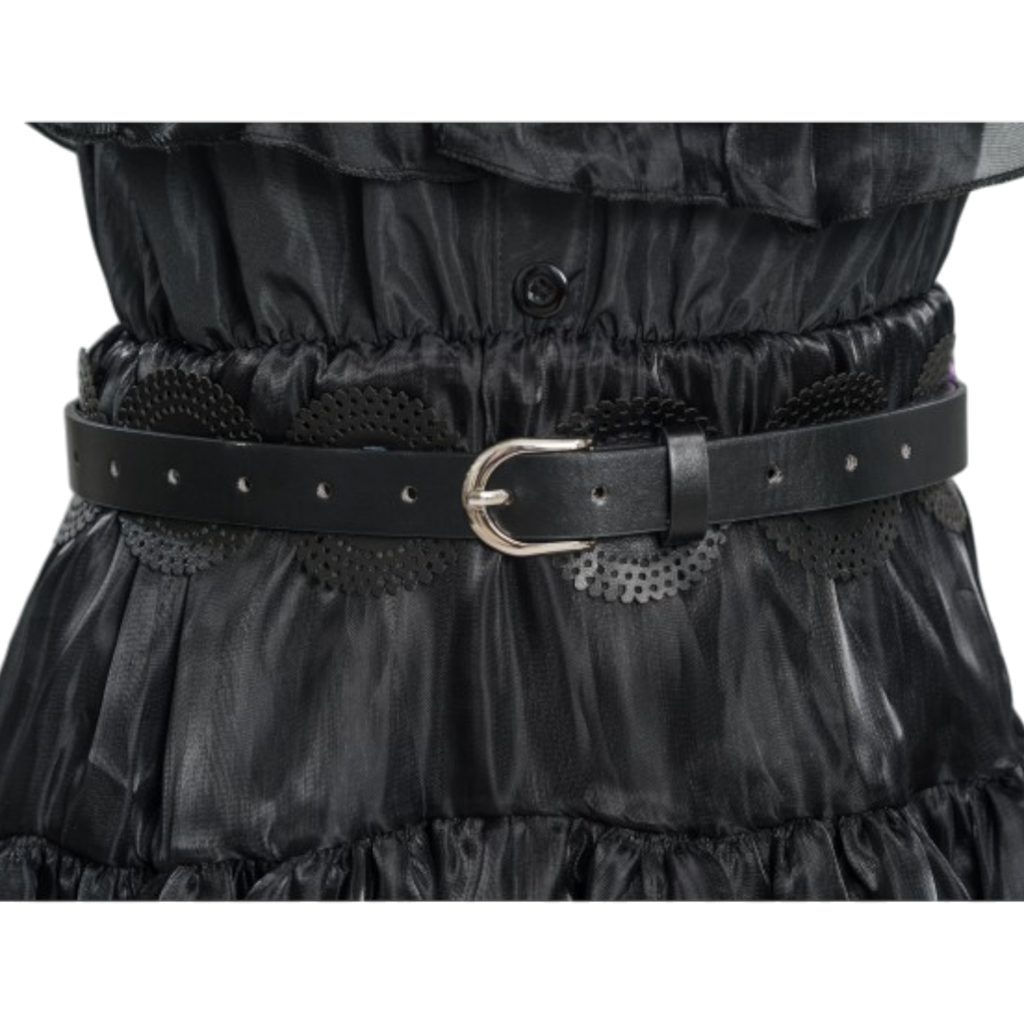 Schwarzes Addams-Mittwoch-Ballkleid, 128 cm – Kinderkostüm