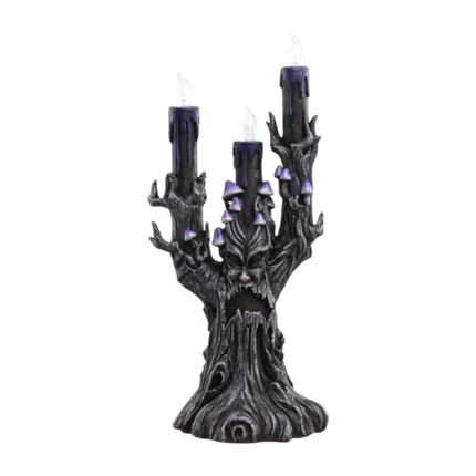 LED-Kerzenständer „Böser Baum“, violett, 30,5 cm – Halloween-Dekoration