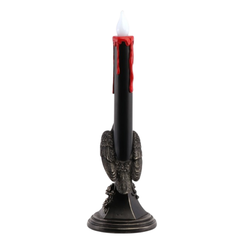 LED-Kerzenständer „Schwarzer Rabe“, 45,5 cm – Halloween-Dekoration