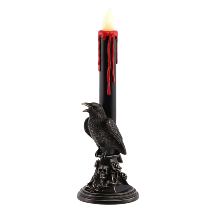 LED-Kerzenständer „Schwarzer Rabe“, 45,5 cm – Halloween-Dekoration