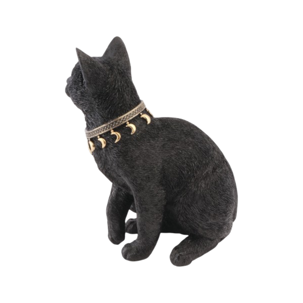 Mystische schwarze Katze, 28 cm – Halloween-Dekoration