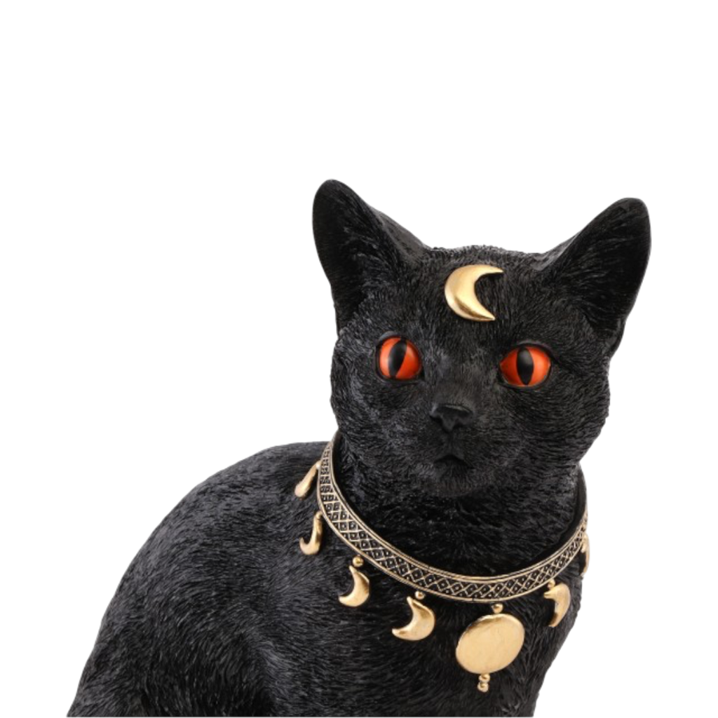 Mystische schwarze Katze, 28 cm – Halloween-Dekoration