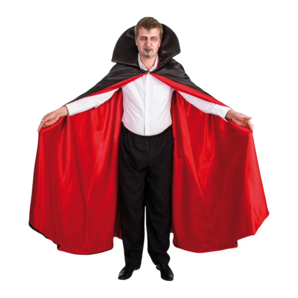 Rotes und schwarzes Vampirumhang, 170 cm – Halloween-Kostüm