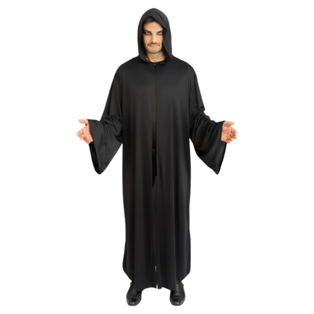 Schwarzer Umhang eines satanistischen Priesters, 180 cm – Halloween-Kostüm