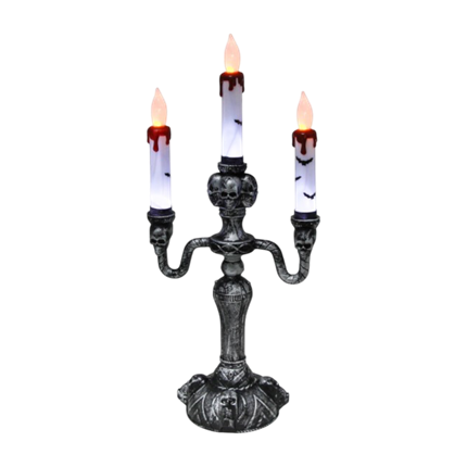 Leuchtender 3-armiger Kerzenleuchter, 40 cm – Halloween-Dekoration