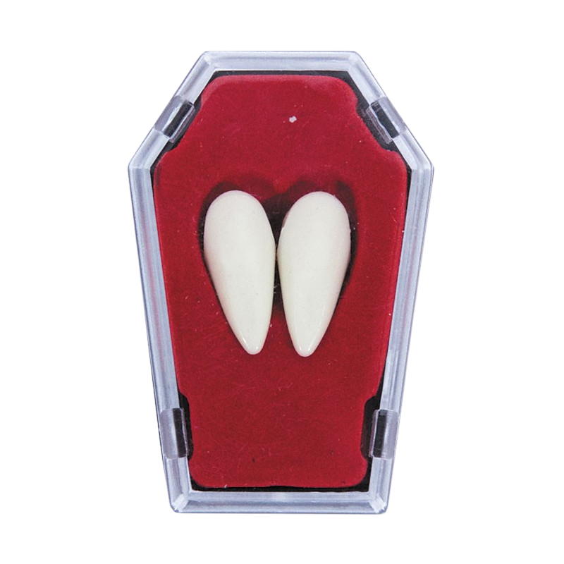 2 Vampirzähne mit Befestigungsset – Halloween-Accessoire