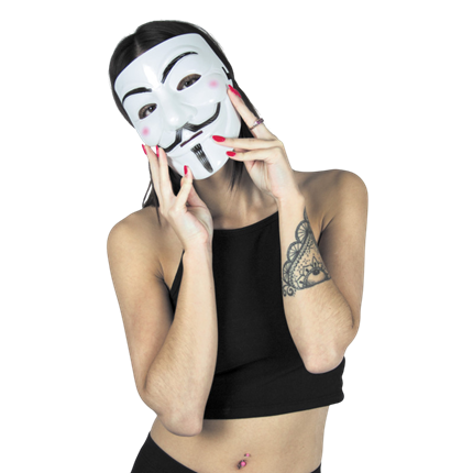 Weiße Anonymous-Maske – Halloween-Kostüm