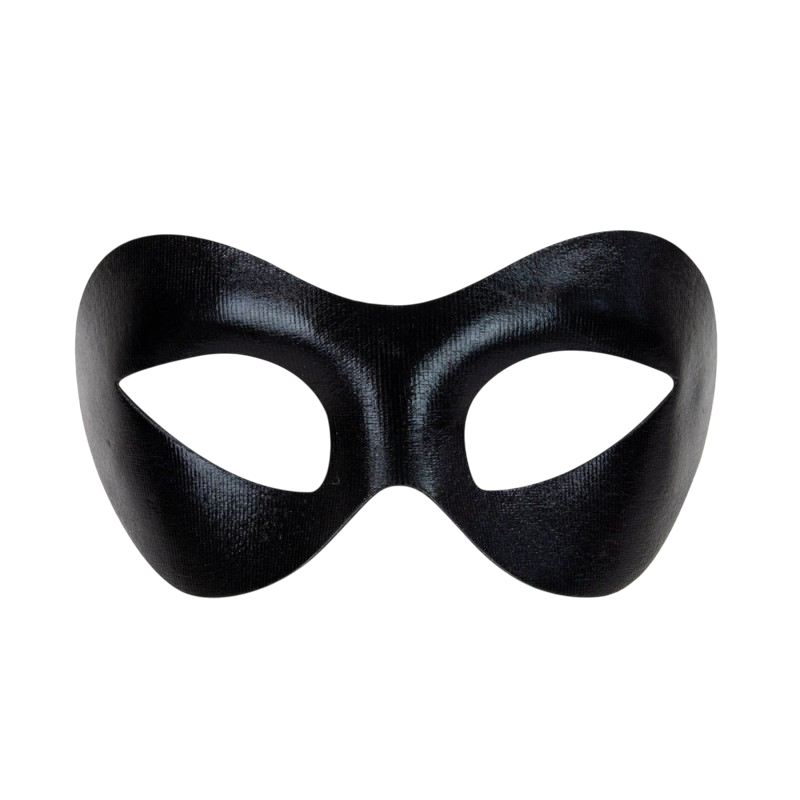Einfarbige schwarze Wolfsmaske aus Stoff mit Gummiband – Kostümmaske