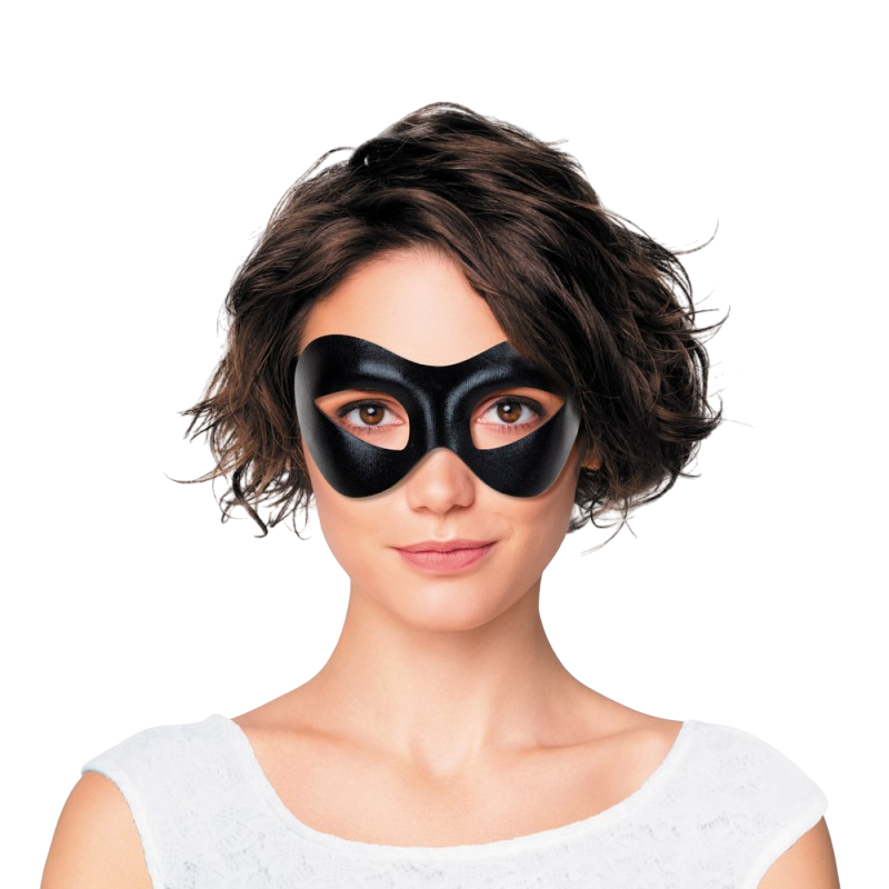 Einfarbige schwarze Wolfsmaske aus Stoff mit Gummiband – Kostümmaske
