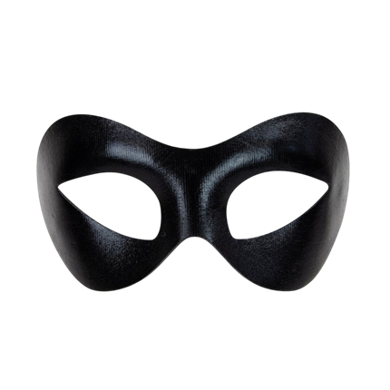 Einfarbige schwarze Wolfsmaske aus Stoff mit Gummiband – Kostümmaske