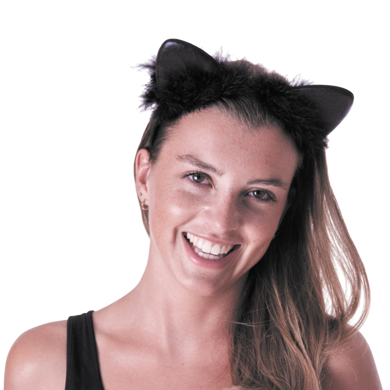 Schwarzes Stirnband mit Katzenohren – Halloween-Accessoire