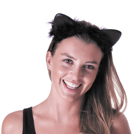 Schwarzes Stirnband mit Katzenohren – Halloween-Accessoire