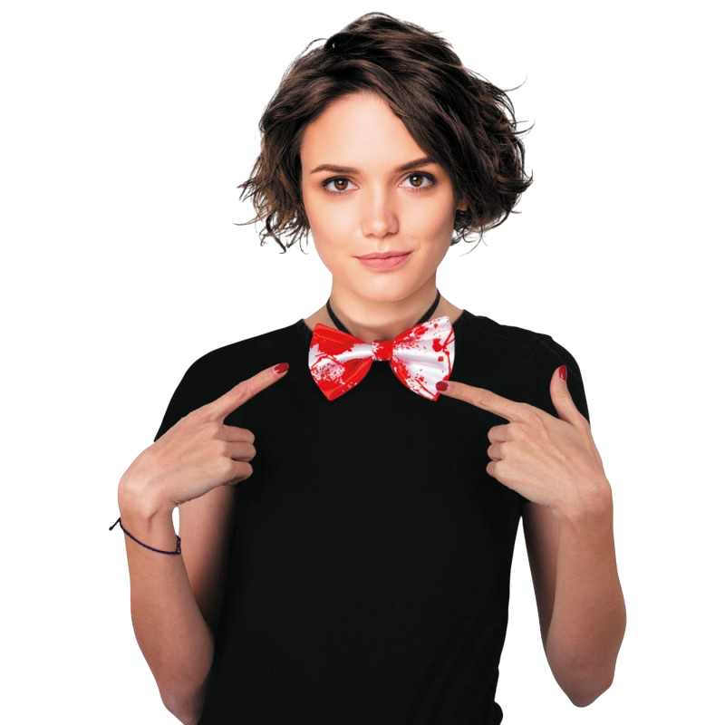 Weiße, blutbefleckte Fliege – Halloween-Accessoire