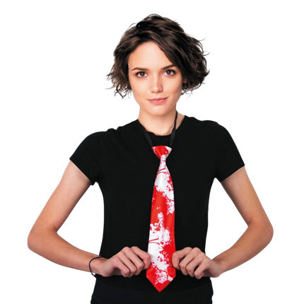 Blutbefleckte weiße Krawatte – Halloween-Accessoire