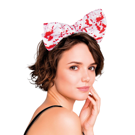 Stirnband mit blutiger Schleife – Halloween-Accessoire