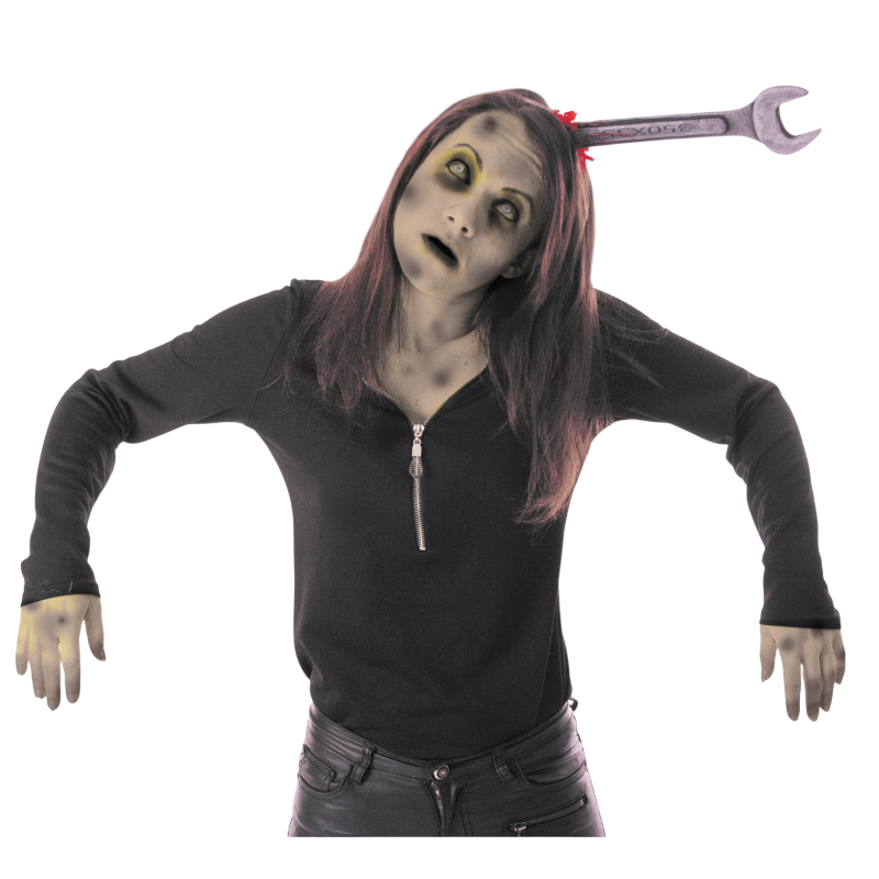 Stirnband mit blutbeflecktem Flachschlüssel – Halloween-Accessoire