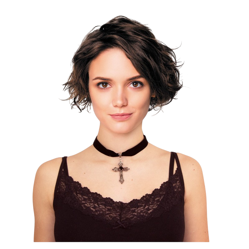Halskette mit gotischem Kreuz – Halloween-Schmuck