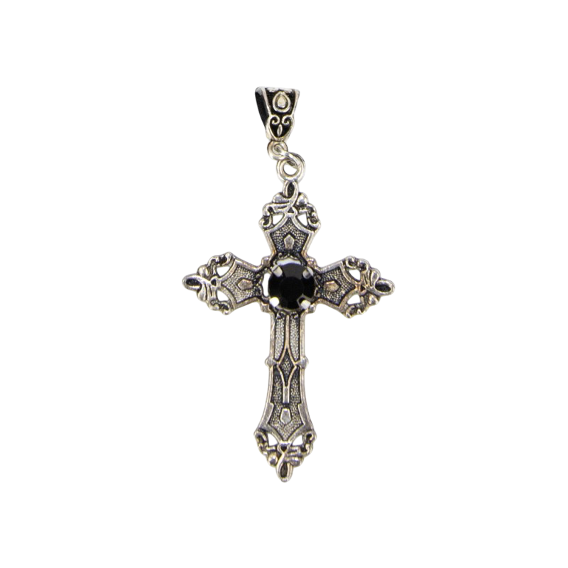 Halskette mit gotischem Kreuz – Halloween-Schmuck