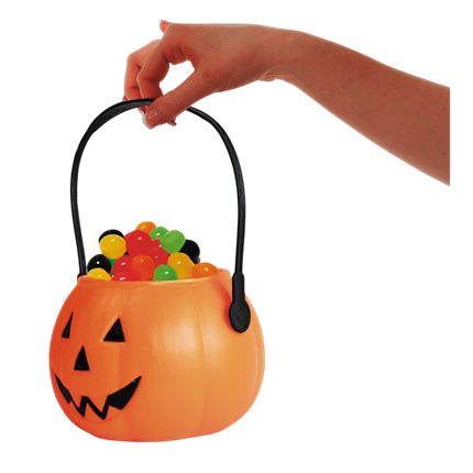 Runder Kürbiseimer – Halloween-Süßigkeitenkorb