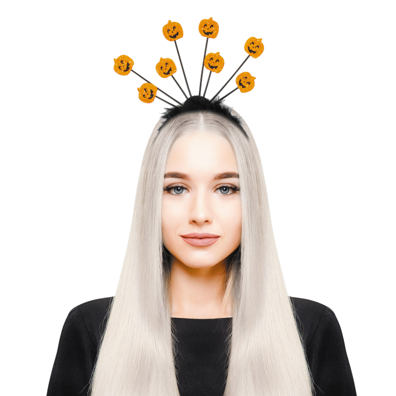 Stirnband mit 8 Kürbissen – Halloween-Accessoire